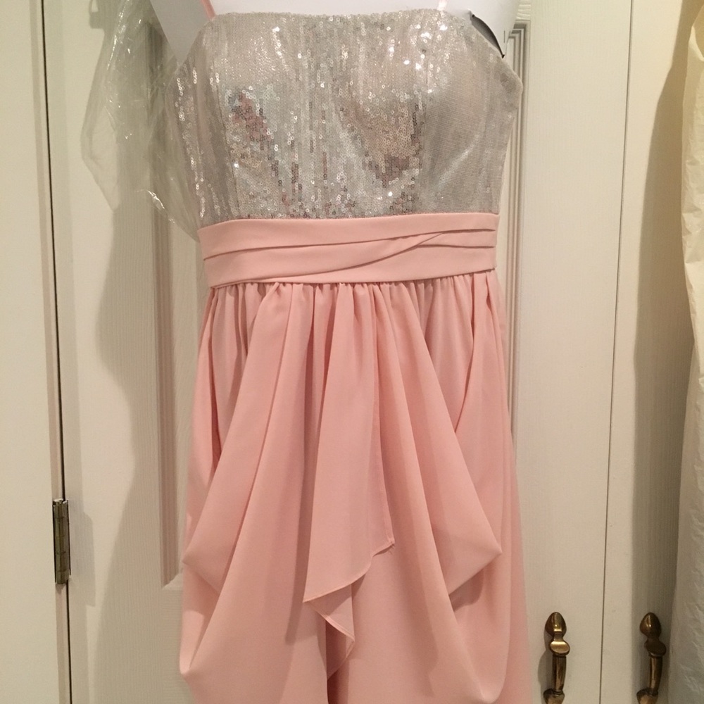 Aqua dresses strapless sequin cocktail dress